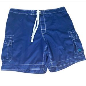 Men’s Blue Flap-Pockets Mesh Lined Board Shorts size 2XL(44/46)